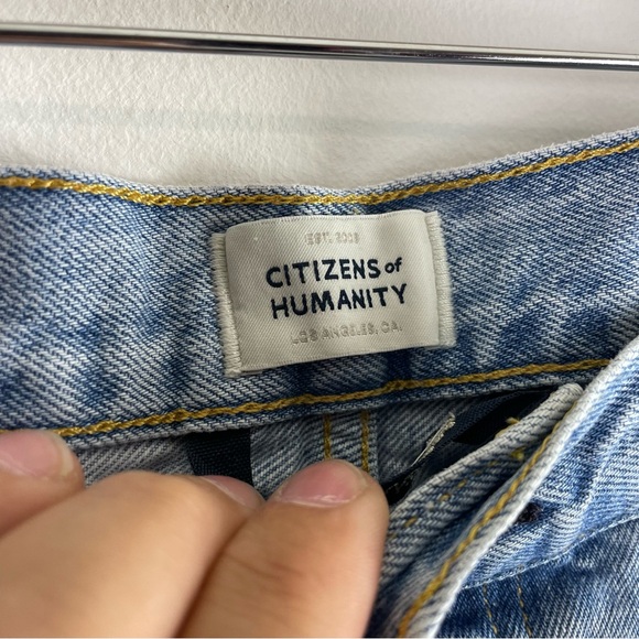 Citizens of Humanity Women’s Eva Mid Rise Distressed Straight Jeans Blue Size 29 - Picture 3 of 9